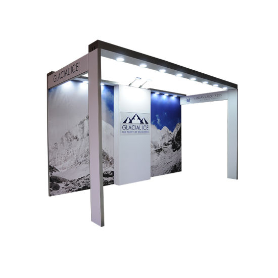  The most popular portable easy up Customized design aluminum polyester printing trade show booth design for coffee booth