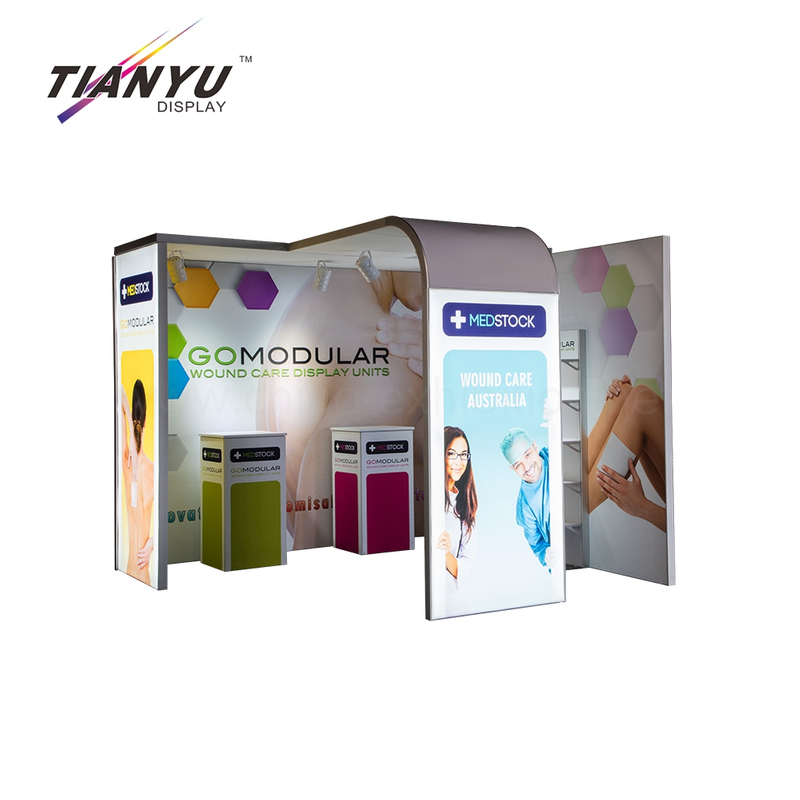 Modular easy set up Exceptional Quality Custom Printing 3X6 reusable exhibition booth stand