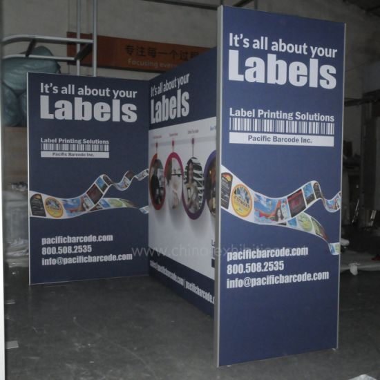 custom 3 X 6m heavy duty backdrop stand Booth Graphic Designing Cosmetic Advertising Exhibition Stand
