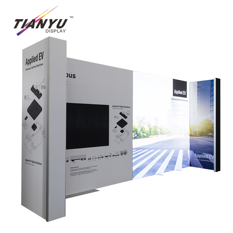Tianyu Custom 3d Exhibition Design Aluminum Light Box Advertising L Shape Trade Show Booth Exhibit Display Stand