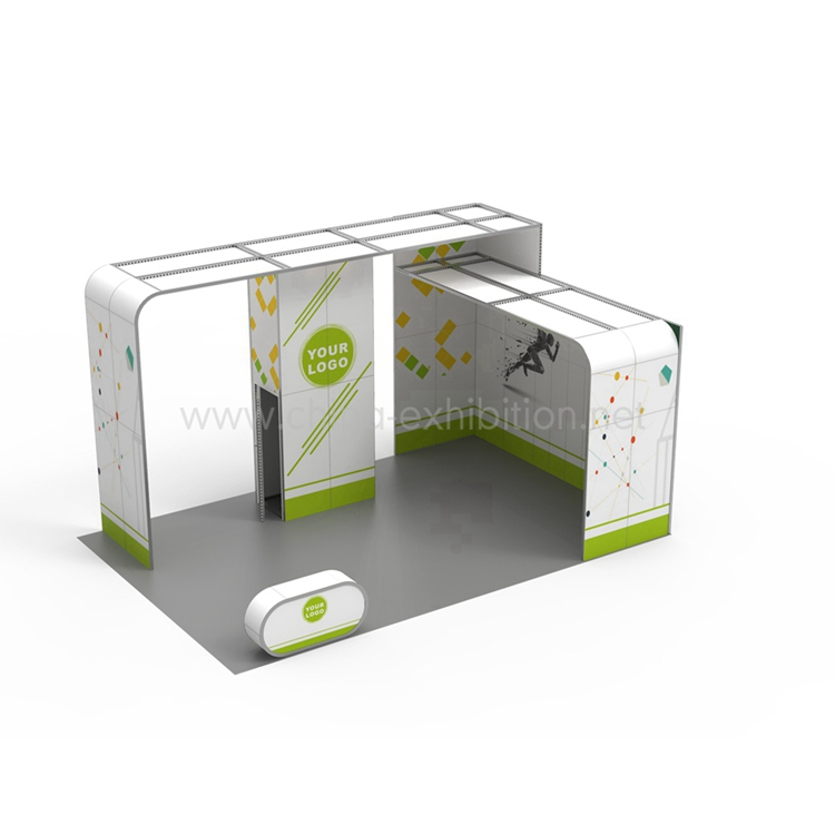 M series system modern trade show exhibit booth 3D design