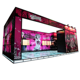 Portable Exhibition Stage Laminated Tempered Exhibition Booth Glass Floor System With Lighting