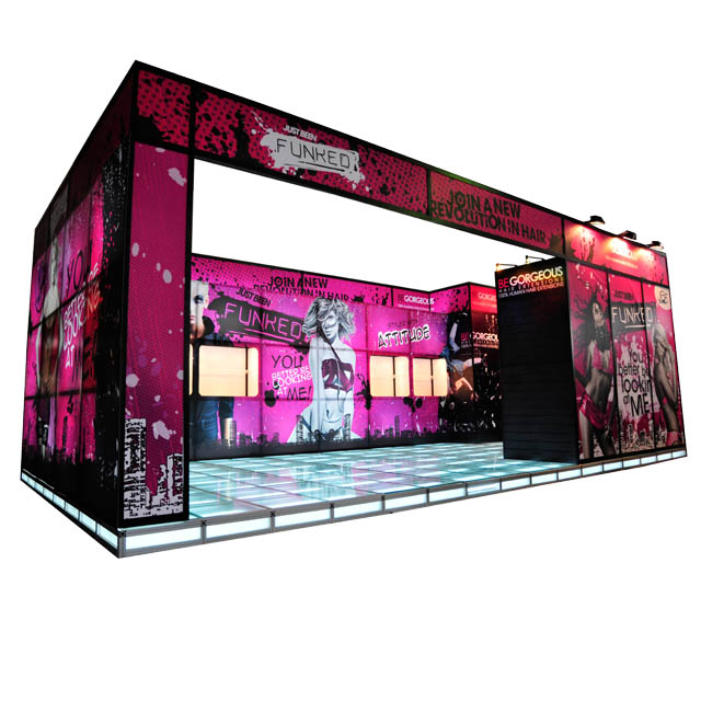 Display Led Trade Fair System Aluminum Lighting Expo Dance Glasses Stand Lamp Panel Outdoor Tempered Laminated Glass For Floor