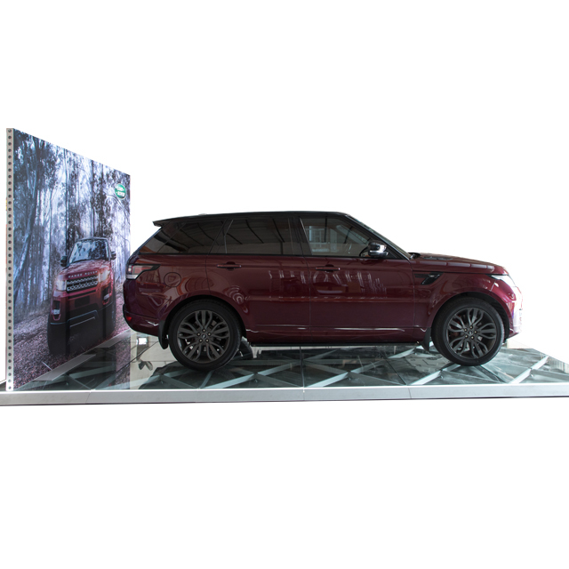Hot sale branded car trade show exhibition display Glass Floor design event glasses flooring