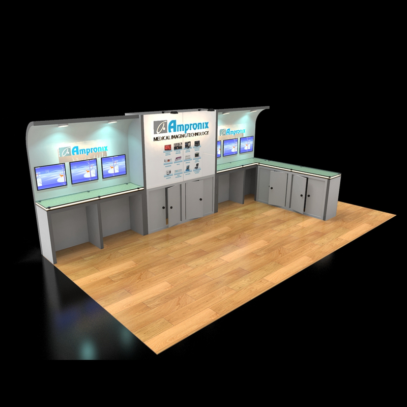 Modern modular trade show exhibition display with graphic