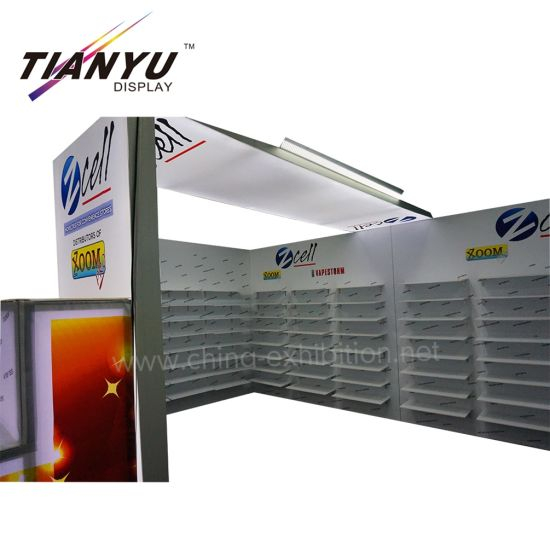 Customized Expo Display Stand, Clothing and Shoes Trade Show Booth Stand Portable