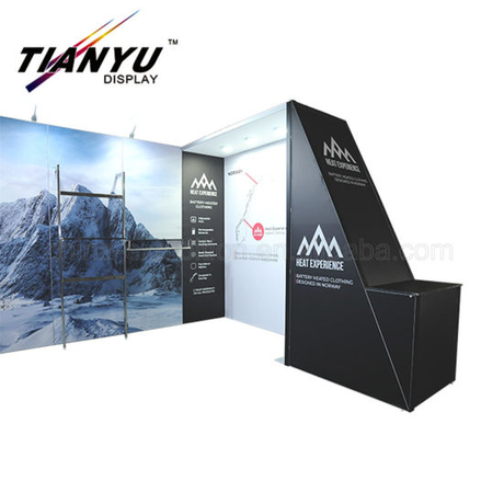 Aluminum Slatwall Display Exhibition Booth, Booth Space 10X10 with Shelves/Hooks