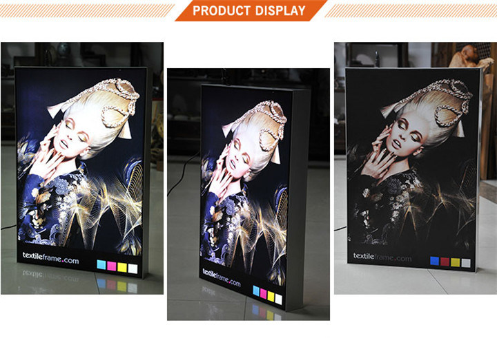 Custom Shape UV Printing Fabric Canvas Aluminium Profile Display Advertising Sign LED Backlit Lightbox