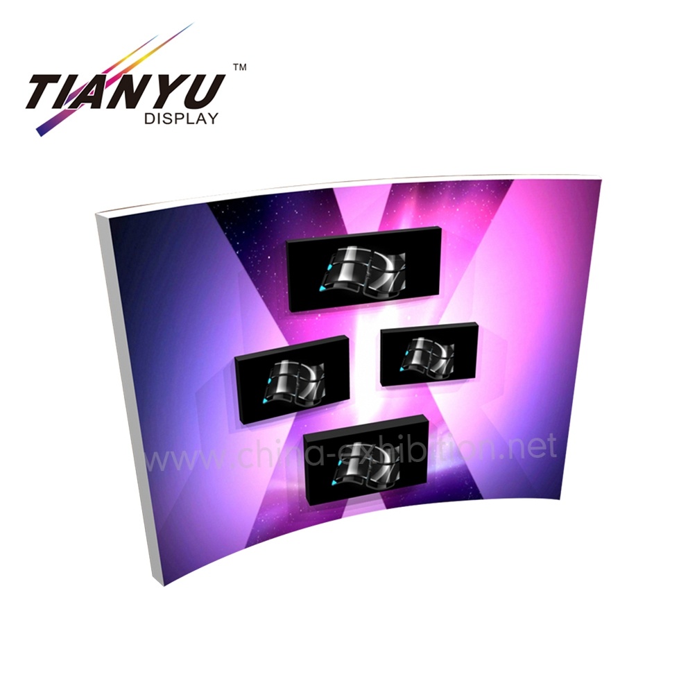 Free Standing Seg Light Box for Exhibition Display, Doubled Side Arc Aluminium Extruded Profile Frame Textile Lightbox