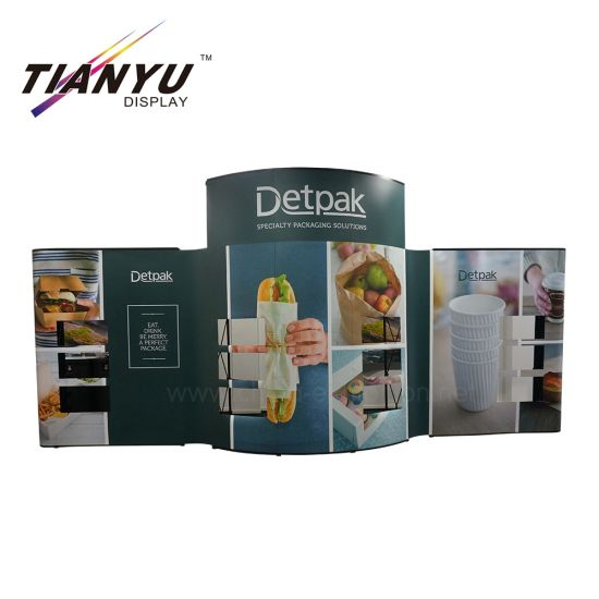 Large Quick PVC Displays Curved Pop up Backdrop Banner Stand