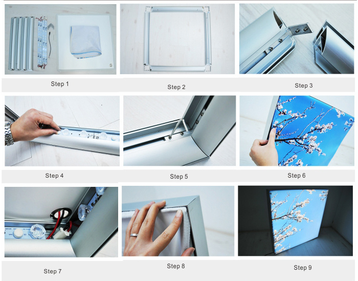 China Factory Direct Seg Aluminum Profile Frame Backlit LED Strip Frameless Column Light Box