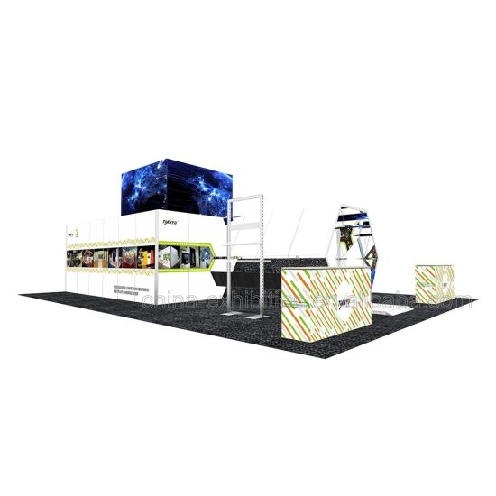 China Factory Price Customized Advertising Display with LED Screen Exhibition Booth Design