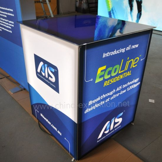 Custom Made LED Backlit Light Box Tension Fabric Faced Exhibition Stand