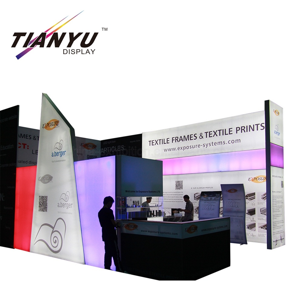 Portable Aluminum Quick Set-up Modular Custom Bright Exhibition Booth 6X6 Design