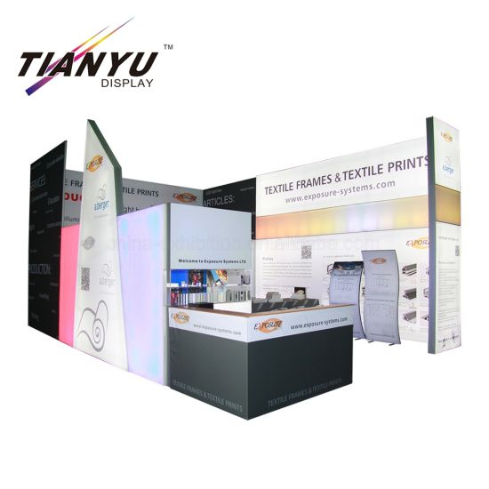 Portable Aluminum Quick Set-up Modular Custom Bright Exhibition Booth 6X6 Design