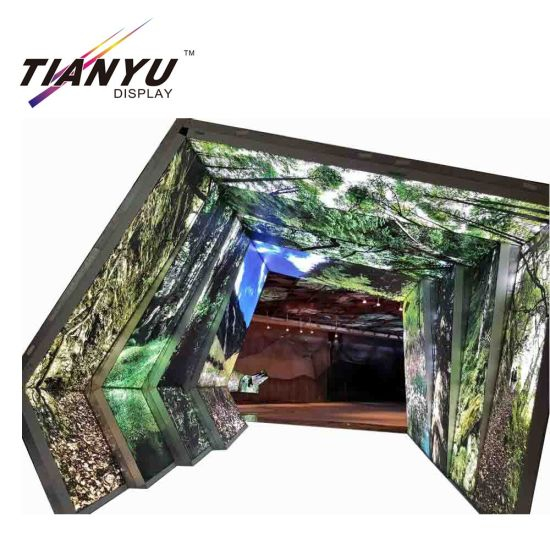 Free Standing Seg Light Box for Exhibition Display, Doubled Side Arc Aluminium Extruded Profile Frame Textile Lightbox