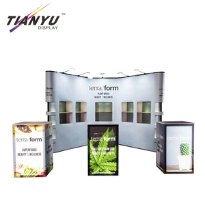 Portable Exhibition Booth Curve Magnetic 10 by 10 Pop up Stand