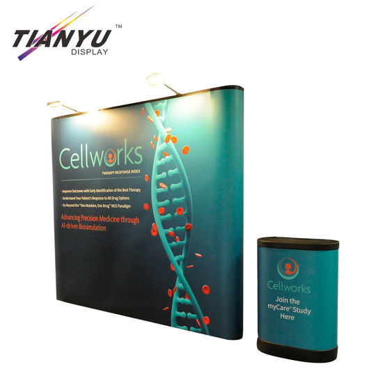 Portable Exhibition Booth Wall Banner Stand Straight Backdrop Tension Fabric Pop up Display for Trade Show