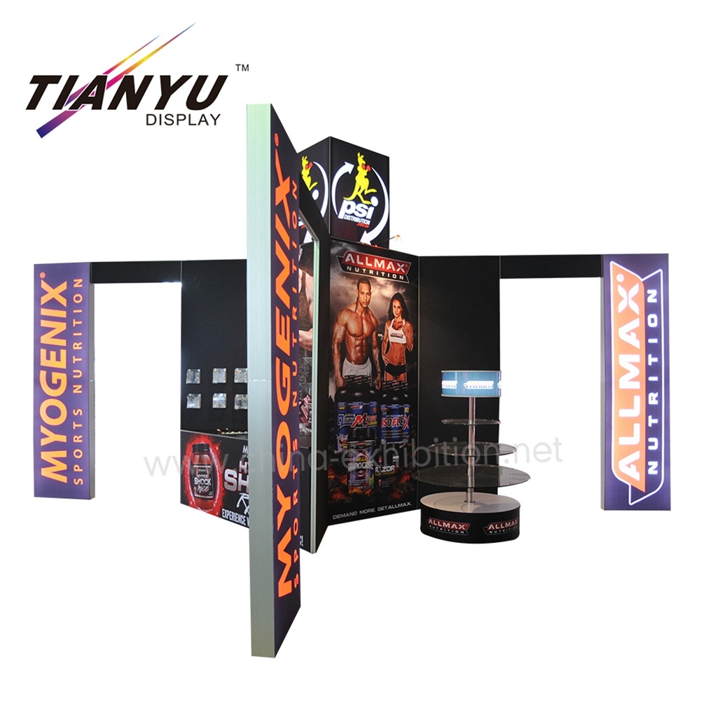 Professional Exceptional Custom Printing Aluminium Profile System 6X6 Exhibition Booth Design