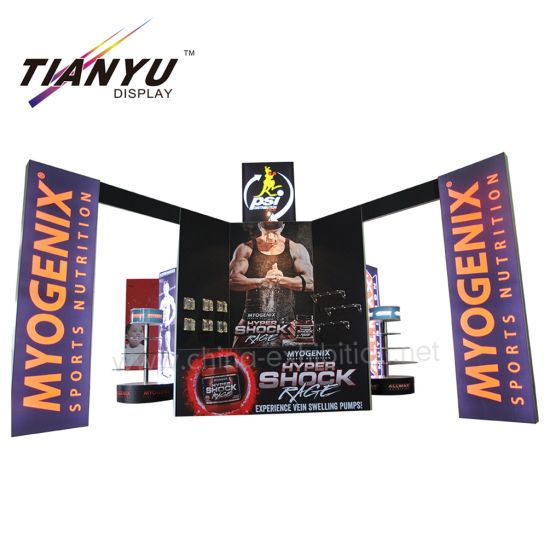 Professional Exceptional Custom Printing Aluminium Profile System 6X6 Exhibition Booth Design