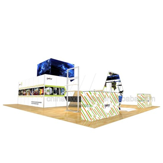 China Factory Price Customized Advertising Display with LED Screen Exhibition Booth Design