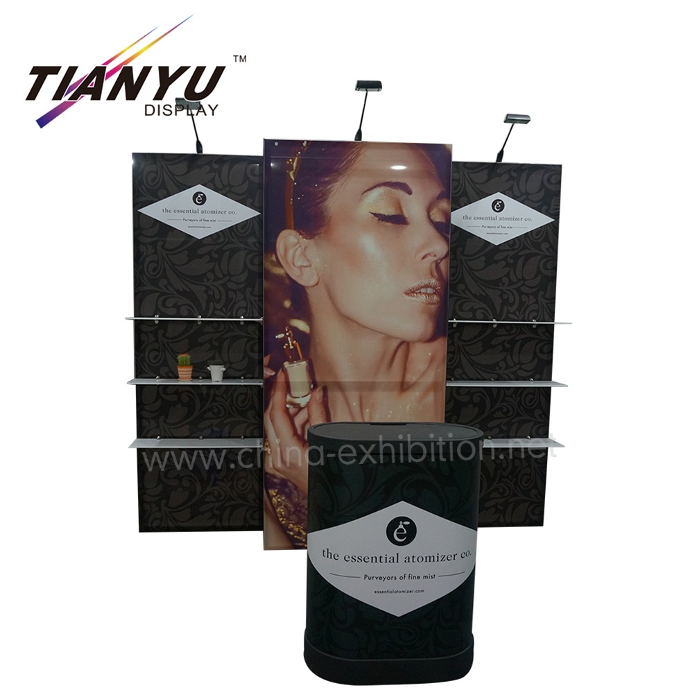 Customized Colorful Aluminum Nail Polish Display Counter for Fair Booth