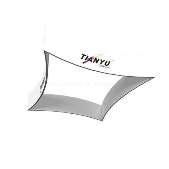 with Aluminium Promotion Exhibition Fabric Printing Curved Triangle Hanging