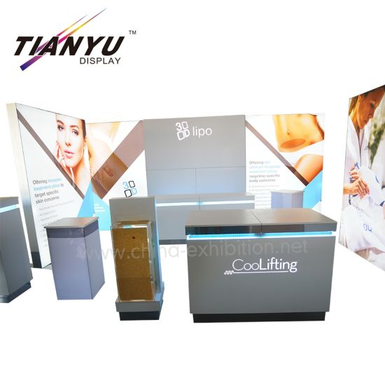 Portable Exhibition Tension Fabric Aluminum Promotion Table Trade Show Display Counter