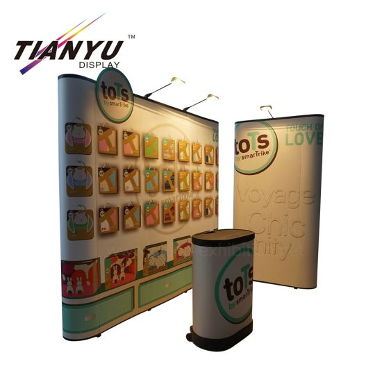 Folding Pop up Stand Banner Straight Display Stands 3*3 Exhibition Booth