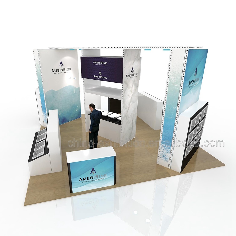 High Quality 10 by 20 Arch Exhibition Booth Design Expo Stands with Cabinets