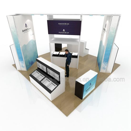 High Quality 10 by 20 Arch Exhibition Booth Design Expo Stands with Cabinets