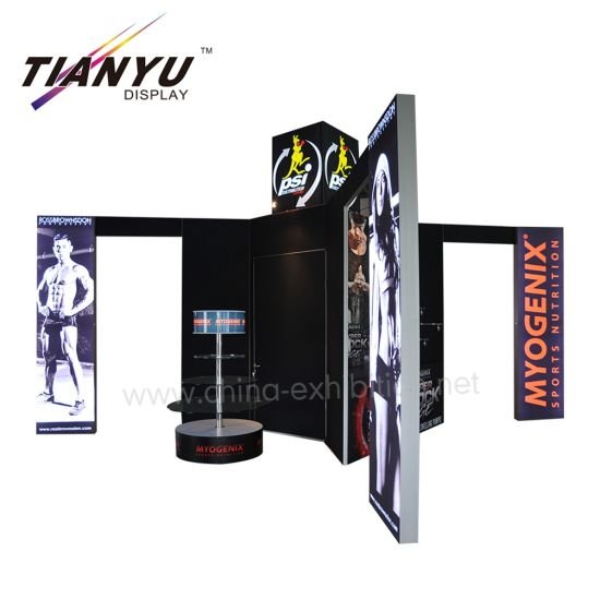 Professional Exceptional Custom Printing Aluminium Profile System 6X6 Exhibition Booth Design