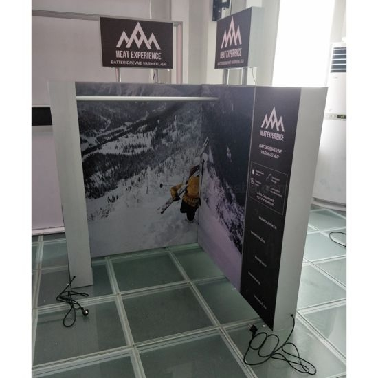 Customized Snow Mountain Fabric Lighting Box 3X3m Exhibit Displays Trade Show System