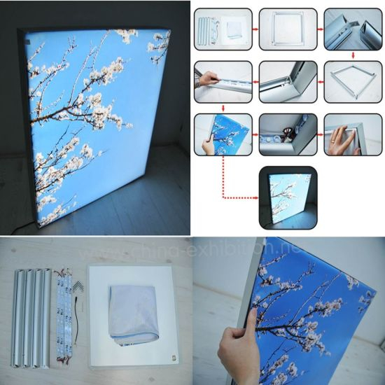 Textile Fabric Frameless Advertising Display LED Backlit Lightbox for Window Display Advertising