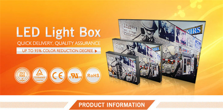 Double Sided Square Shape Board Aluminum Frame Tension Light Box Photo Frame Advertising Light Box