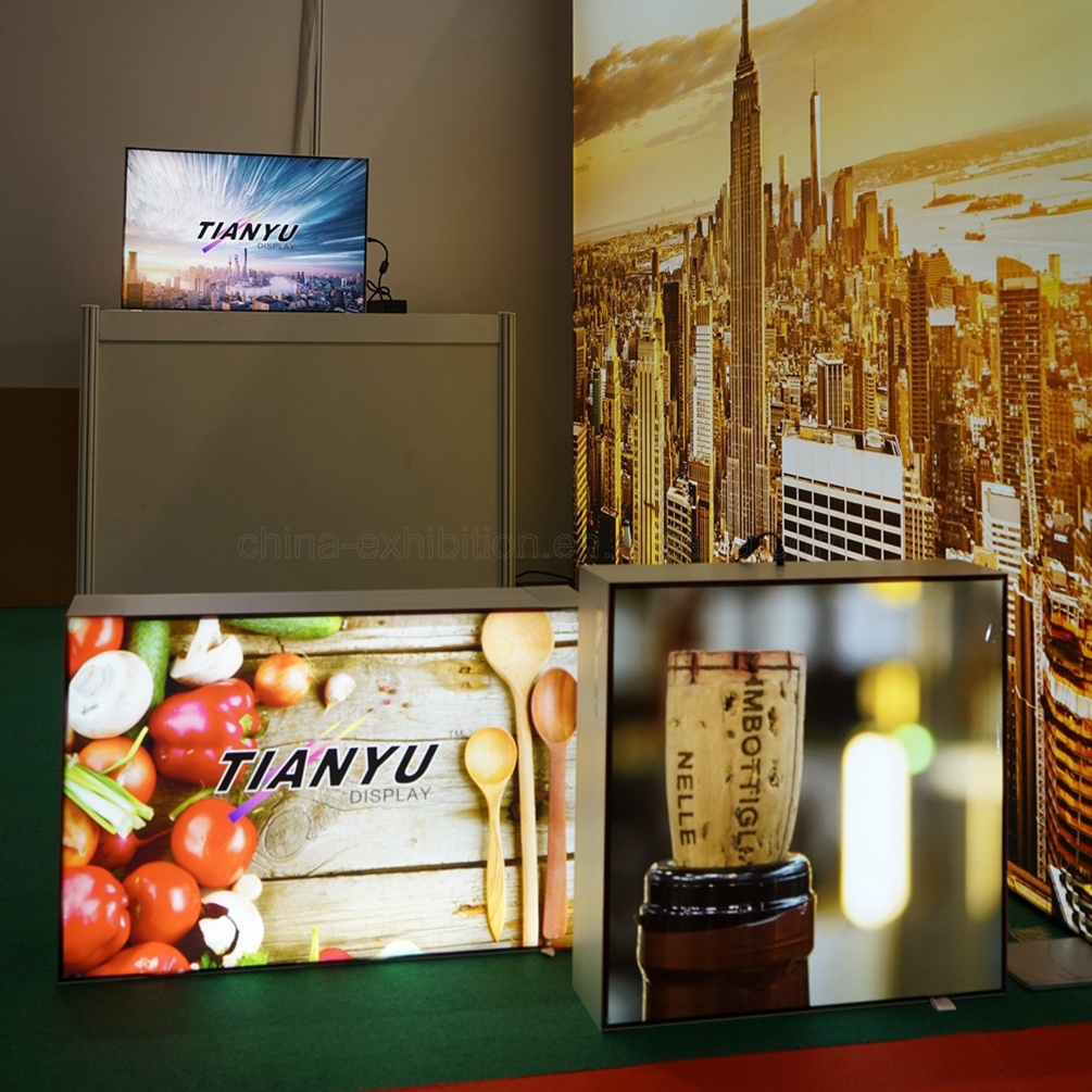 a Light Box That Shows The Sale of Goods in Tradeshow Shopping Mall