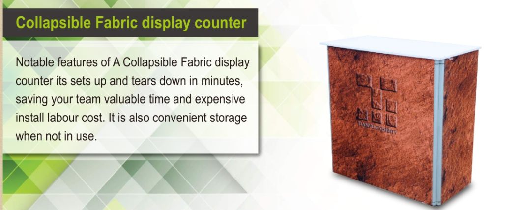 Folding Quickly Set up Portable Aluminum fabric Display Counter