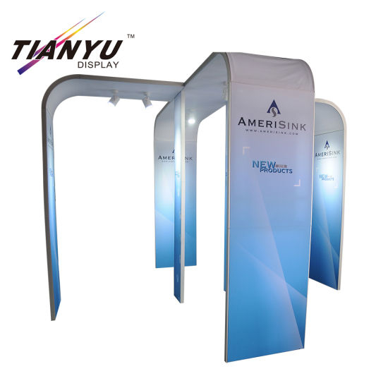 Portable Advertising Trade Show Fabric Display Board Shelving Booth