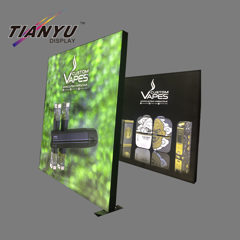Fabric Light Box Booth Freestanding Edgelit LED Frameless Double / Single Sided Custom Size Available
