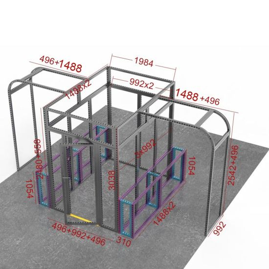 Portable 20 by 20 Simple Exhibition Booth Design Contain Graphics Printing, Lights, Glass Floor