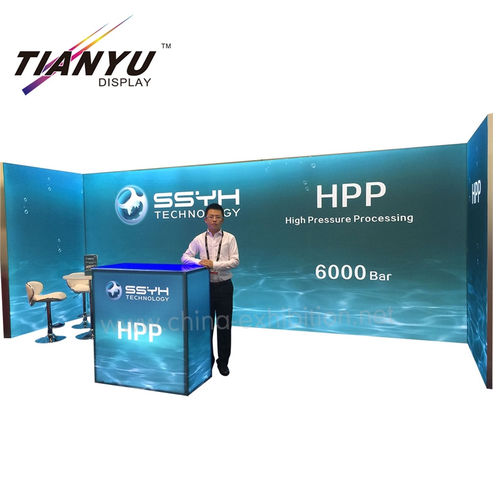 Professional Exceptional Custom Printing Aluminium Profile System 3X6 Exhibition Booth Design