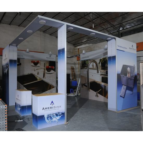 4X4 Flexible Frame Advertising exhibition booth with Aluminum Counter