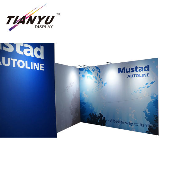 Custom 3X6 Advertising trade show booth with shelves Aluminum Booth