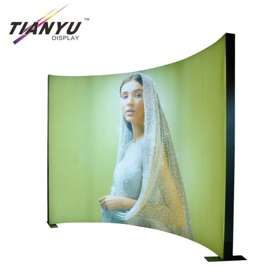 Free Standing Seg Light Box for Exhibition Display, Doubled Side Arc Aluminium Extruded Profile Frame Textile Lightbox