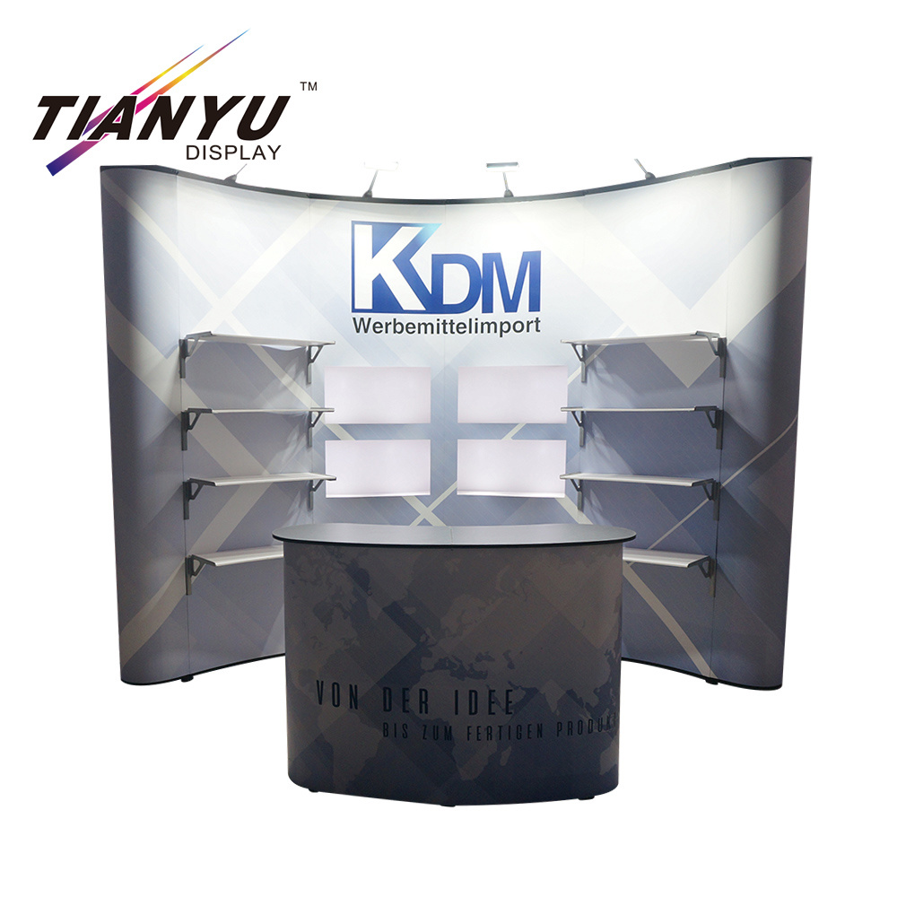 Manufacturer Portable Trade Show Wall Fabric Aluminum Pop up Stand Display Stands