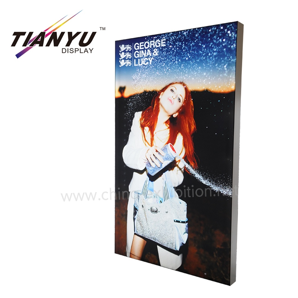 China Exhibition Tradeshow Two Sides Frameless Free Standing Fabric Light Box