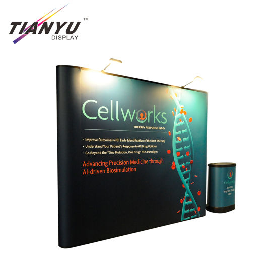 Portable Exhibition Booth Wall Banner Stand Straight Backdrop Tension Fabric Pop up Display for Trade Show