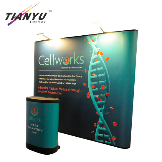 Portable Exhibition Booth Wall Banner Stand Straight Backdrop Tension Fabric Pop up Display for Trade Show