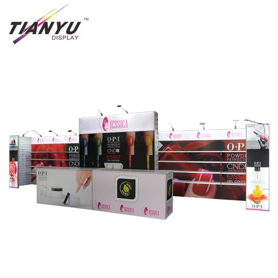 Customized Colorful Aluminum Nail Polish Display Counter for Fair Booth