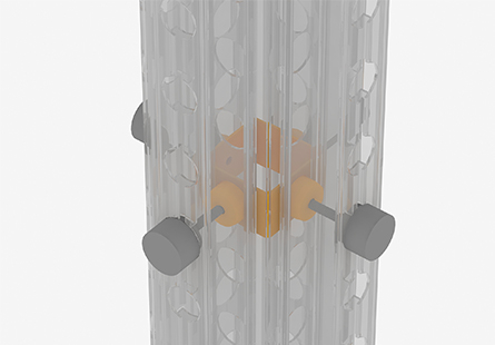 90 degrees 4 ways connector